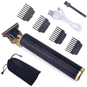 Tondeuse voor mannen, USB oplaadbare T9 kale tondeuse elektrische tondeuse draadloze scheertrimmer 0 mm mannen kapper haarsnijmachine (kleur: T9-zwart-geen doos)