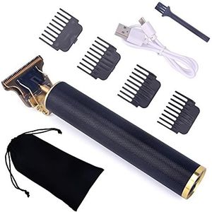 Tondeuse voor mannen, USB oplaadbare trimmer kapper tondeuse machine snijden kale baard trimmer haar mannen kapsel tondeuse styling tool (kleur: T9-zwart-geen doos)