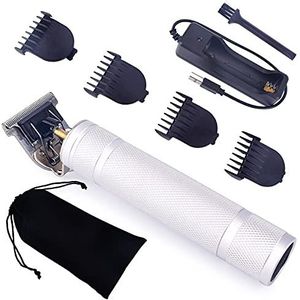 JQUAL Tondeuse voor mannen, USB oplaadbare trimmer kapper tondeuse machine snijden kale baard trimmer haar mannen kapsel Clipper Styling tool (kleur: D6-zilver geen doos)