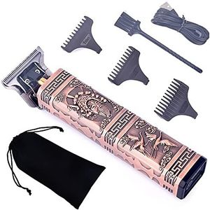 Tondeuse voor mannen, USB oplaadbare trimmer kapper tondeuse machine snijden kale baard trimmer haar mannen kapsel tondeuse styling tool (kleur: brons geen doos)