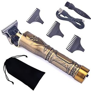 JQUAL Tondeuse voor mannen, USB oplaadbare trimmer kapper tondeuse machine snijden kale baard trimmer haar mannen kapsel Clipper Styling tool (kleur: schedel geen doos)