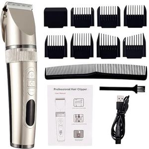 Tondeuse voor mannen, professionele tondeuse voor mannen baardtrimmer machine voor het scheren van haartrimmer haarsnijmachine baardtrimmer snel opladen (kleur: goud geen doos)