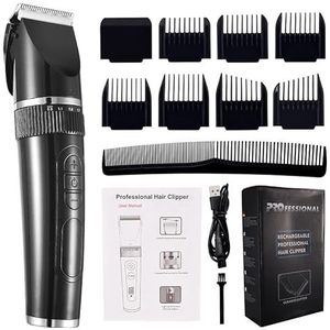 Tondeuse voor mannen, professionele tondeuse voor mannen baardtrimmer machine voor het scheren van haartrimmer haarsnijmachine baardtrimmer snel opladen (kleur: zwart met doos)