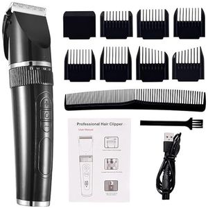 JQUAL Tondeuse voor mannen, professionele tondeuse voor mannen baardtrimmer machine voor het scheren van haartrimmer haarsnijmachine baardtrimmer snel opladen (kleur: zwart geen doos)