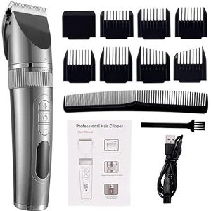 Tondeuse voor mannen, professionele tondeuse voor mannen baardtrimmer machine voor het scheren van haartrimmer haarsnijmachine baardtrimmer snel opladen (kleur: grijs geen doos)