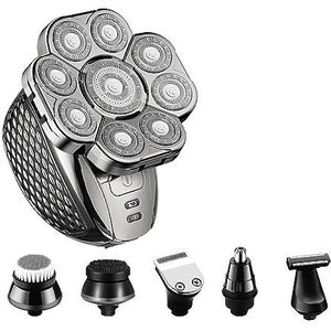 Elektrisch Scheermes voor Mannen, 9D Scheerapparaat voor Mannen 9 Cutter Drijvende Hoofd Waterdichte Elektrische Scheermes Multifunctionele Scheerapparaten USB Charge Trimmer Mannen Grooming Kit