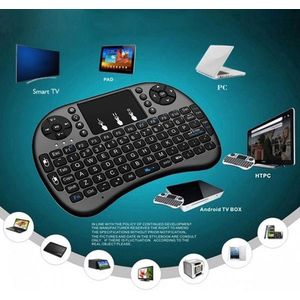 Draadloos Mini Toetsenbord | Draadloze Mini Keyboard voor TV Box, Smart TV, Spelcomputer| LED Backlight | USB Plug & Play | Zwart