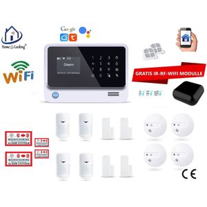 Home-Locking draadloos smart alarmsysteem wifi,gprs,sms en kan werken met spraakgestuurde apps. AC05-17