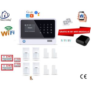 Home-Locking draadloos smart alarmsysteem wifi,gprs,sms en kan werken met spraakgestuurde apps. AC05-21