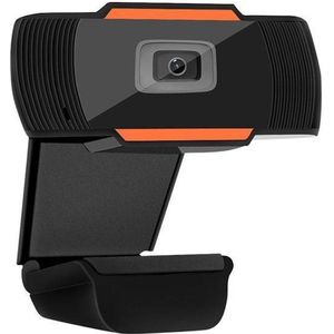 Full HD Webcam met Microfoon - Webcam voor PC - Webcamera - Vergaderen - Werk & Thuis - School - USB - Windows & Mac - Zwart & Oranje