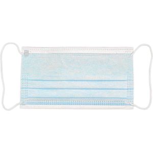 Mondmaskers 3-laags blauw met elastische oorbandjes 2000 stuks