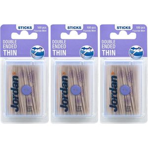 Jordan Tandenstoker Dun - 3x 100 Stuks - Voordeelverpakking