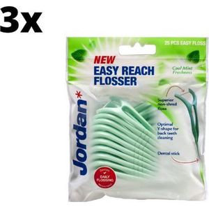 3x Jordan Easy Reach Flosser 25 stuks - Voordeelverpakking