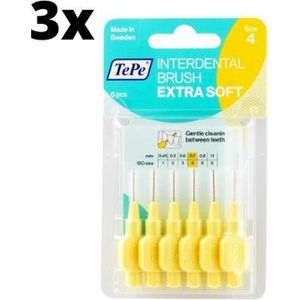 TePe Extra Soft Geel 0,70mm 3 x 6 stuks - Voordeelverpakking