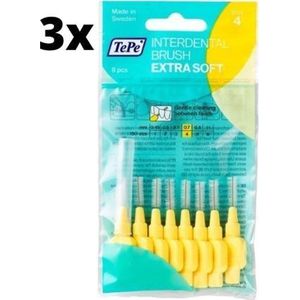 TePe Extra Soft Geel 0,70mm 3 x 8 stuks - Voordeelverpakking