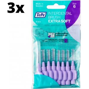 TePe Extra Soft Lila 1,10mm 3 x 8 stuks - Voordeelverpakking