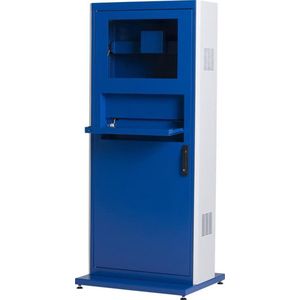 Metalen computerkast werkplaats | Blauw/grijs | 22 inch. | 177x75x33 cm (HxBxD) | ventilator en ventilatierooster | CKP-101
