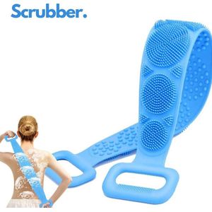 Rug Scrubber - Douche Borstel voor Rug en Bad- Rug Massage - Scrub Handschoen - Scrub Borstel - Blauw - 72cm