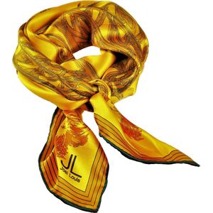 Josi Louis Zijden sjaal - Goud Geel - vierkant  90×90 cm - luxe zacht zijden sjaal