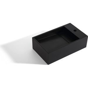 Mawialux toilet fontein - Solid Surface - 50x30x15cm - Rechtse opstelling - Mat zwart - Paulsen