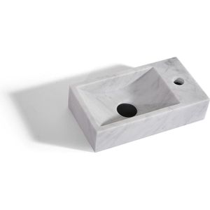 Mawialux toilet fontein - Carrara marmer - 40x22x10cm - Wit