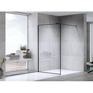 Mawialux douchewand 100x195cm - 8mm veiligheidsglas met nano coating - Mat zwart - Tampa 100 MZ