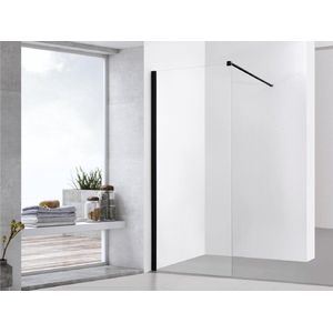 Mawialux douchewand 90x195cm - 8mm veiligheidsglas met nano coating - Mat zwart - Miami 90 MZ