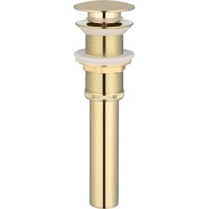 Mawialux Click waste afvoerplug - Zonder overloop - Geborsteld goud