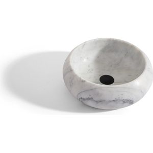 Mawialux opzet waskom - Carrara marmer - 40x40 cm - wit - Menon