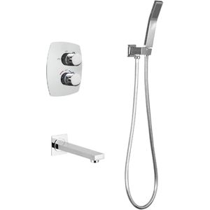 Mawialux thermostatische inbouw badkraan - Vierkant - Chroom - Udu