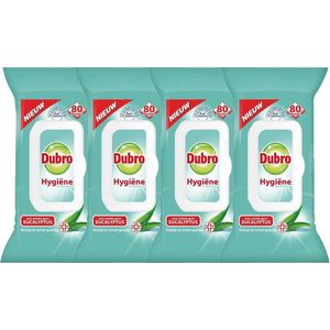 Dubro - Vochtige Doekjes Hygiëne - Eucalyptus Geur - 4 x 80 Doekjes