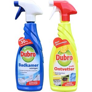 1 x Dubro badkamer reiniger + 1 x Dubro multi ontvetter (keuken, bbq, etc.) spray