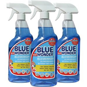 3 x Blue Wonder Power Cleaner - allesreiniger spray - 3 x 750 ml