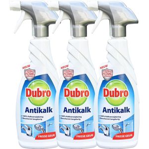 Dubro Antikalk spray - 100% Kalkverwijdering - Beschermt langdurig - Frisse geur - 3x 650ml