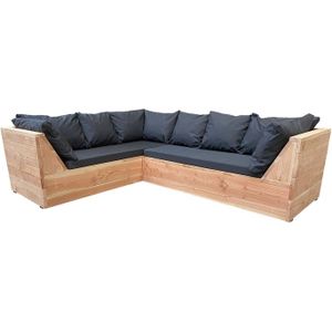 Wood4you - Loungeset 6 Douglashout - incl plofkussens Lvorm - 200cm - 200cm