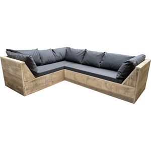 Wood4you - Loungeset - 6 steigerhout 200x200 cm - incl Plofkussens -