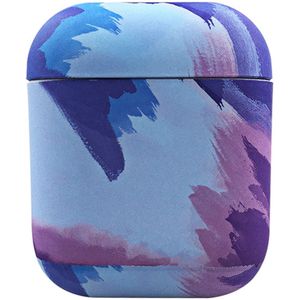 Aquarel AirPods Case kleurrijke hardcase voor AirPods 2 / AirPods 1 - blauw