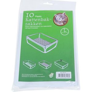 Kattenbakzak pak à 10 stuks, large - 50x20x37 cm.