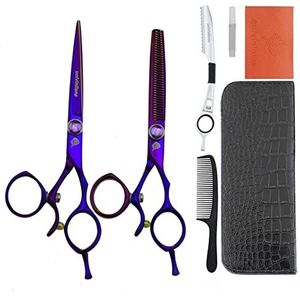 6.0 inch haarschaar kit salon professionele hairdressing schaar kapper accessoires razor rand haar clipper professionele roterende duimschaar roterende snijden dunner wordende schaar set