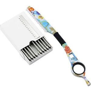 1 Roterende Dunner Scheermes + 10 Bladen Ontharing Kapper Shear Scheermes Kappers Kapsel Schaar Mes Dunner Scheermes