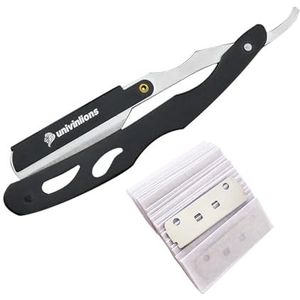 Ontharing 1 scheermes + 25 professionele mesjes Kappergereedschap Haarscheermes Mes Roestvrijstalen scheermeshouderset