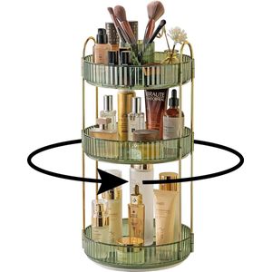 Make-up organizer, 3 dieren make-uporganizer voor parfums en make-up, huidverzorging, toiletartikelen enz. Multifunctionele organizer rek voor commode, slaapkamer, woonkamer (groen)