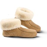 Fellhof - Hütten - Pantoffels - Lichtbruin - Merinowol - Verstevigde Zool