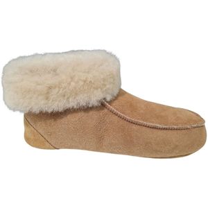 Fellhof - Hütten - Pantoffels - Lichtbruin - Merinowol - Verstevigde Zool
