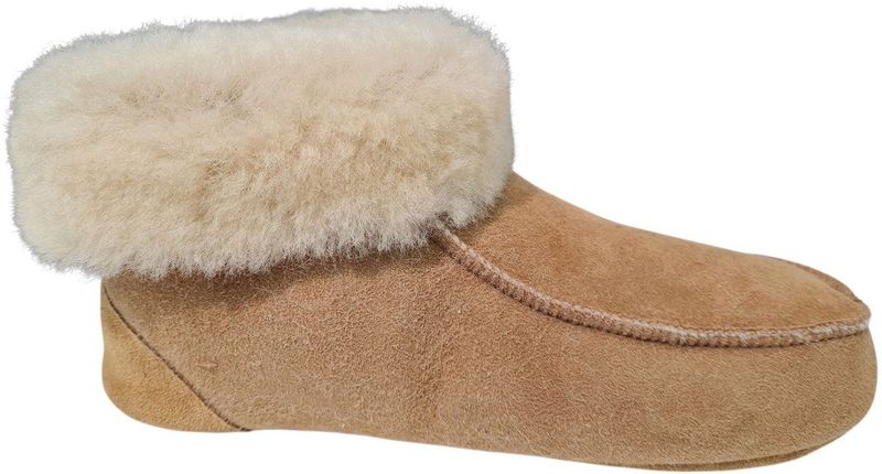 Fellhof - Hütten - Pantoffels - Lichtbruin - Merinowol - Verstevigde Zool