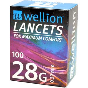 Wellion - Lancetten - 28G - 100 Stuks - Steriel