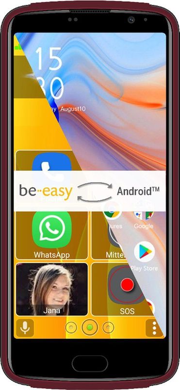 Bea-Fon M7 Lite - Smartphone - Rood - 32 GB - Hybride Dubbele SIM - 4G