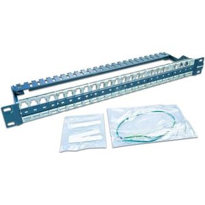 Wirewin 48-poorts 1U 19" patchpaneel, hoek 0/45°, Accessoires voor serverkasten, Zilver