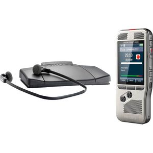 Philips PocketMemo Dicteer- en transcriptieset DPM6700, Stereo, Druktoetsen, USB voetpedaal, SpeechExec Dictate/Transcribe 2-jaar licentie