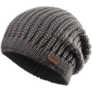 Black Crevice Gebreide muts voor heren, wintermuts, gebreide beanie, één maat, gebreide muts, zeer warme fleece binnenvoering, wintermutsen voor heren